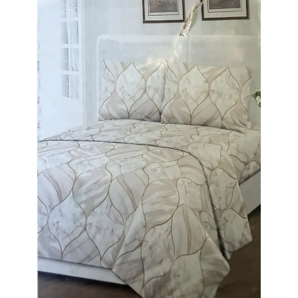 Tree, Organic King, Size Sheets, White, And Taupe Color 100% Organic Cotton